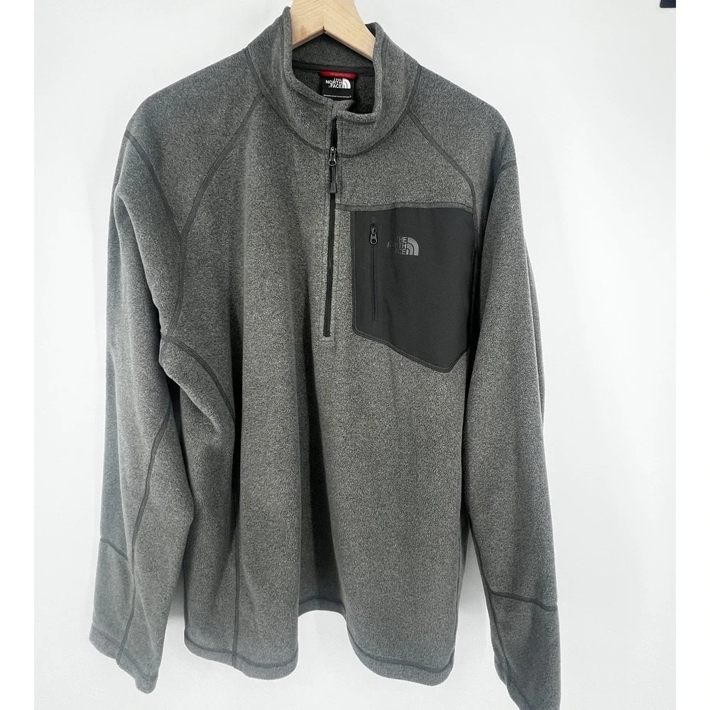 The North Face Mens XL‎ Polartec Classic Fleece 1/4 Zip Pullover Gray Jacket.